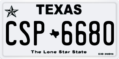 TX license plate CSP6680