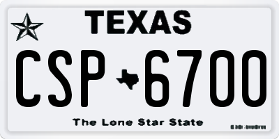 TX license plate CSP6700