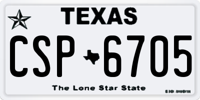 TX license plate CSP6705