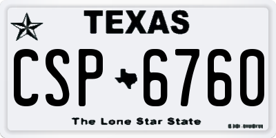 TX license plate CSP6760