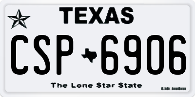 TX license plate CSP6906