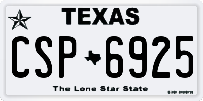 TX license plate CSP6925