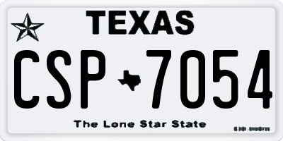TX license plate CSP7054