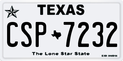 TX license plate CSP7232