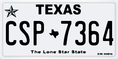 TX license plate CSP7364