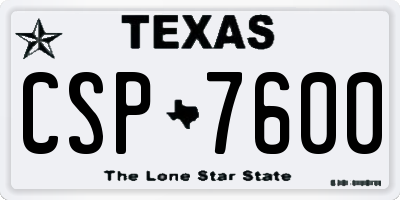 TX license plate CSP7600