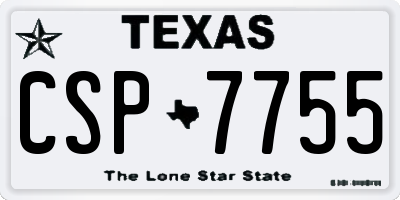 TX license plate CSP7755