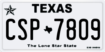 TX license plate CSP7809