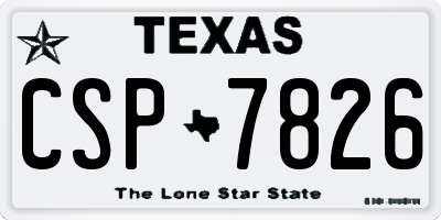 TX license plate CSP7826