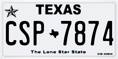 TX license plate CSP7874