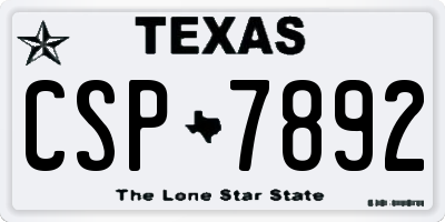 TX license plate CSP7892