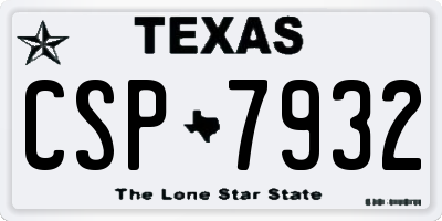 TX license plate CSP7932