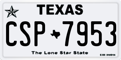 TX license plate CSP7953
