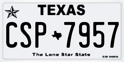 TX license plate CSP7957