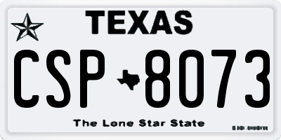 TX license plate CSP8073