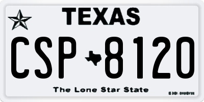 TX license plate CSP8120