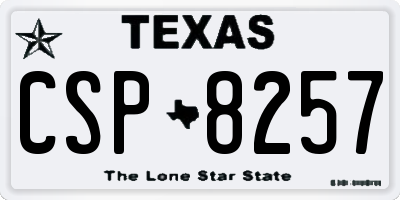 TX license plate CSP8257