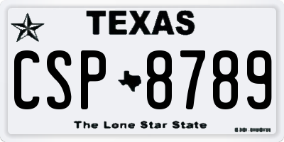 TX license plate CSP8789