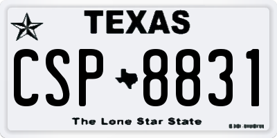 TX license plate CSP8831