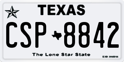 TX license plate CSP8842