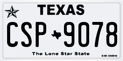 TX license plate CSP9078