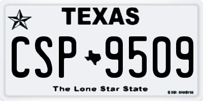 TX license plate CSP9509