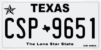 TX license plate CSP9651