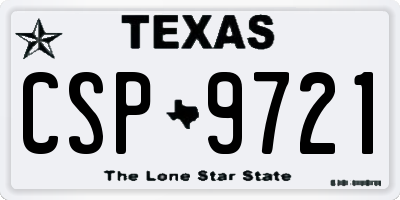 TX license plate CSP9721