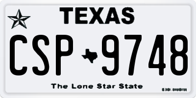 TX license plate CSP9748