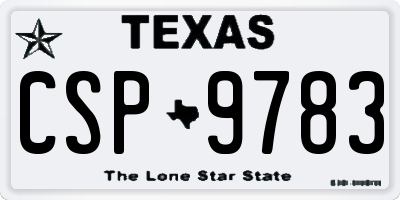 TX license plate CSP9783