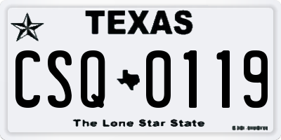 TX license plate CSQ0119