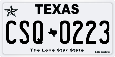 TX license plate CSQ0223