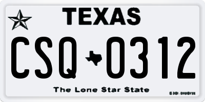 TX license plate CSQ0312