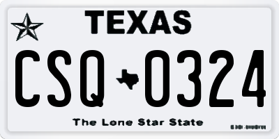 TX license plate CSQ0324