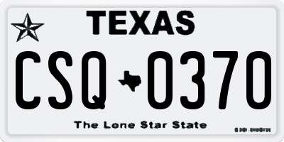 TX license plate CSQ0370