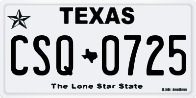 TX license plate CSQ0725
