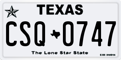 TX license plate CSQ0747