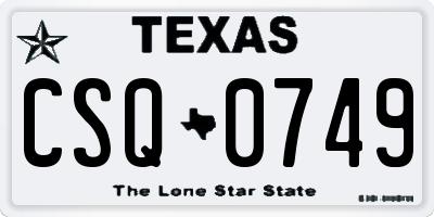 TX license plate CSQ0749