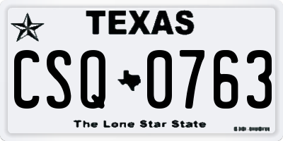 TX license plate CSQ0763