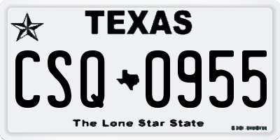 TX license plate CSQ0955