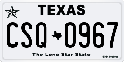 TX license plate CSQ0967