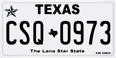 TX license plate CSQ0973