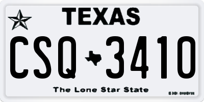 TX license plate CSQ3410