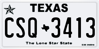 TX license plate CSQ3413