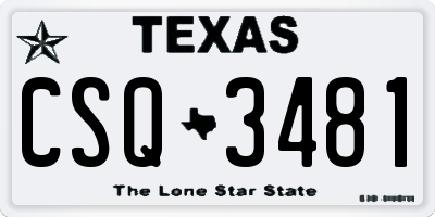 TX license plate CSQ3481