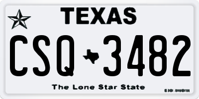 TX license plate CSQ3482