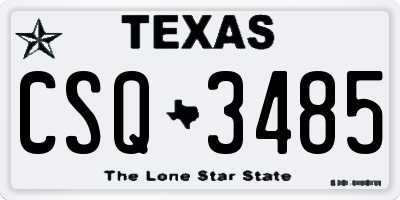 TX license plate CSQ3485