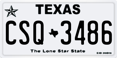 TX license plate CSQ3486