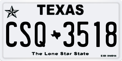 TX license plate CSQ3518