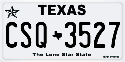 TX license plate CSQ3527
